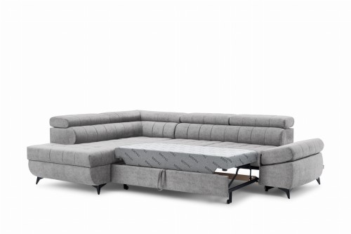 Narożnik z funkcją spania Valeria L szary szenil