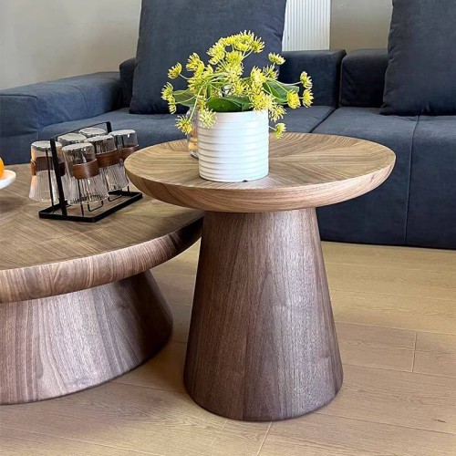 Stolik kawowy okrągły drewniany 50 cm FUSJA S