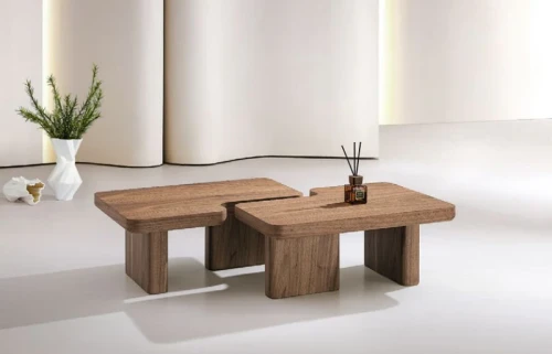 Zestaw stolików kawowych drewnianych EMANUEL