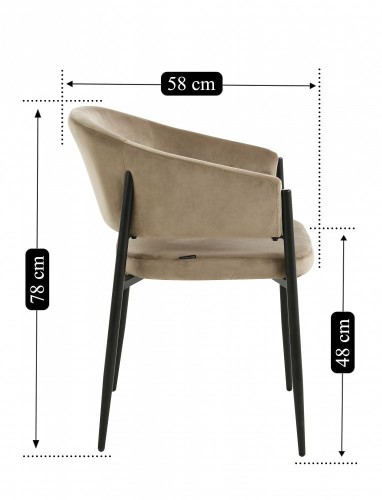 Krzesło tapicerowane beżowe SANNA