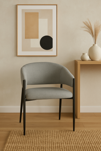 krzesło do jadalni tapicerowane SANNA szare