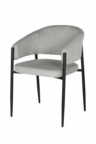Krzesło tapicerowane szare tkanina SANNA