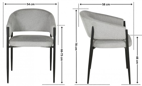 Krzesło szare sanna w tkaninie