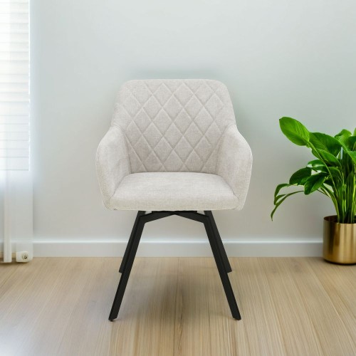 krzesło obrotowe tapicerowane LESSI beżowe