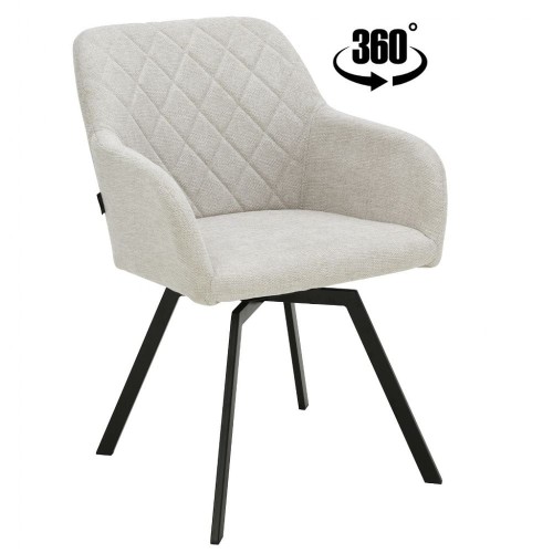 Krzesło obrotowe do jadalni beżowe LESSI