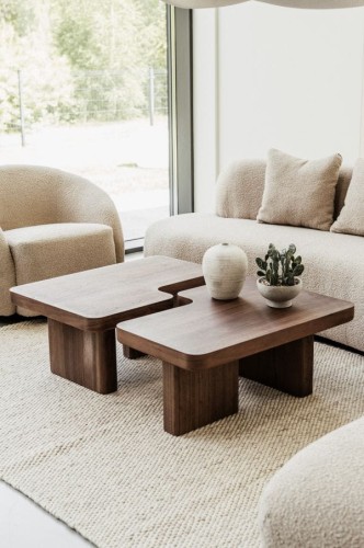 Zestaw stolików kawowych drewnianych EMANUEL