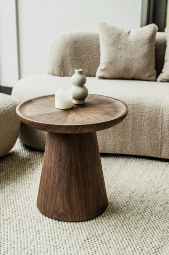 Stolik kawowy okrągły drewniany 50 cm FUSJA S