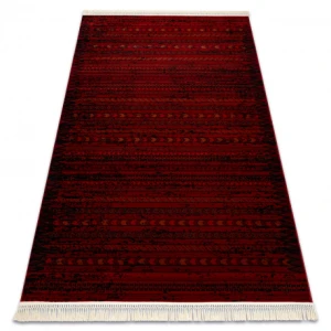 Dywan ORIENT 5820 bordo / czarny Orientalny, pasy z frędzlami