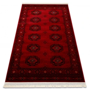 Dywan ORIENT 6871 bordo / czarny Ramka, klasyczny, ornament, z frędzlami