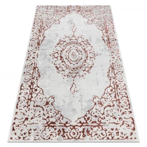 Dywan ALLURE 1961 Ornament, ramka - Strukturalny, stylowy, glamour biały / różowy