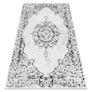Dywan ALLURE 1961 Ornament, ramka - Strukturalny, stylowy, glamour biały / szary