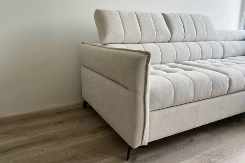 Narożnik z funkcją spania beżowy Esma L