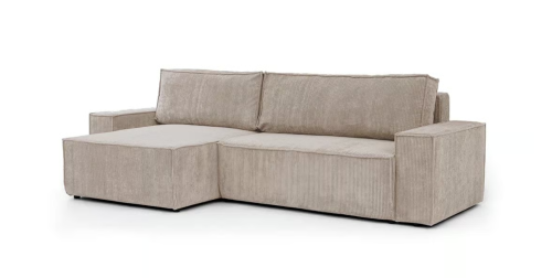 Narożnik z funkcją spania beżowy Flower Mini sztruks Lincoln 03