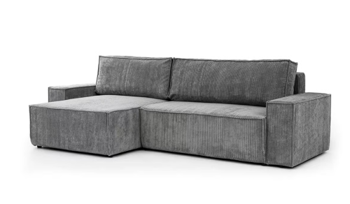 Narożnik z funkcją spania szary Flower Mini sztruks Lincoln 90