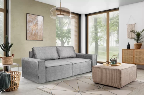 Kanapa rozkładana Flower szary welur Vogue 14 Silver