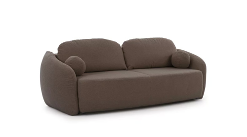 Kanapa z funkcją spania Loria brązowa boucle Lambi 4