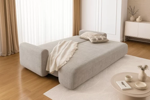 Kanapa rozkładana LOTUS kremowa