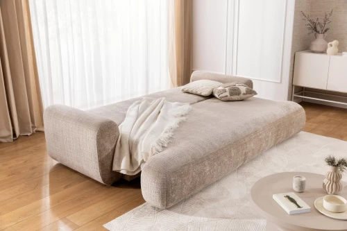 Beżowa kanapa rozkładana Lotus