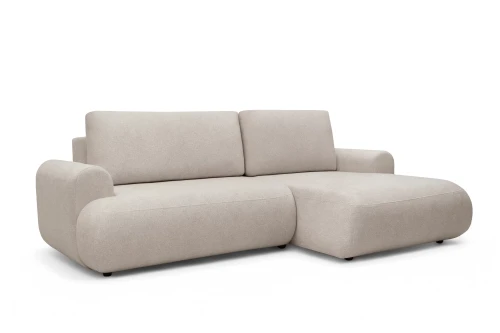 Narożnik z funkcją spania Lotus Mini kremowa dzianina hydrofobowa Blur 01