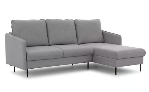 Narożnik z funkcją spania Talos Mini szara plecionka Loft 19 czarne nogi