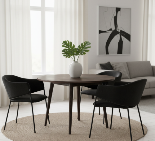 Krzesło welurowe czarne KROSS