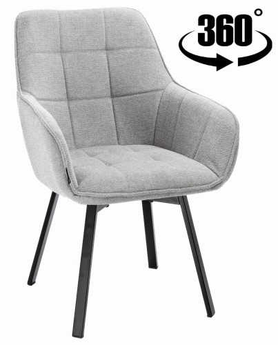 Krzesło obrotowe tapicerowane TALOS jasny szary