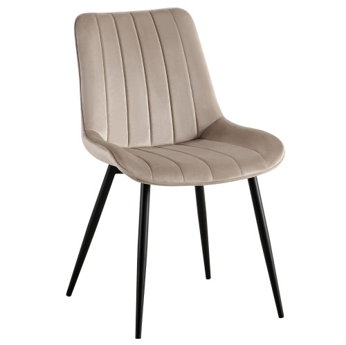 Krzesło tapicerowane ETNO welurowe beżowe
