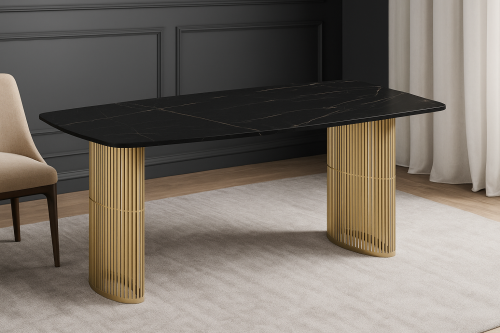 Stół owalny rozkładany ARCADIA 180 cm złote nogi