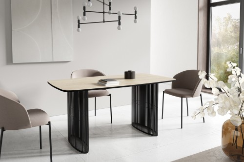 Czarny stół rozkładany ARCADIA 180 cm