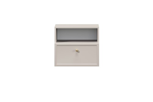 szafka-nocna-wiszaca-lorini-z-szuflada-45-cm---kaszmir---zloty-uchwyt