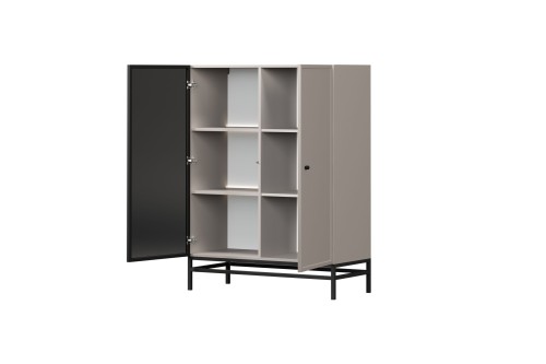 witryna-lorini-do-salonu-100-cm---kaszmir---czarny-uchwyt---stelaz