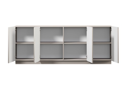 komoda-czterodrzwiowa-lorini-200-cm---kaszmir---czarne-uchwyty
