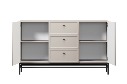 komoda-lorini-150-cm-z-szufladami---kaszmir---czarne-uchwyty---stelaz