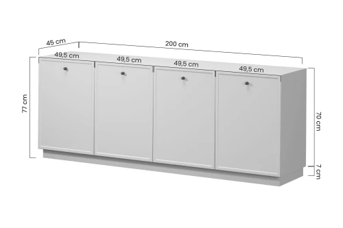 cokół komoda 200 cm wymiary