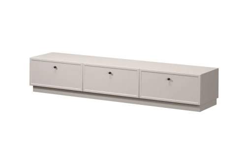 Szafka RTV 200 cm kaszmir LORINI z szufladami czarne uchwyty