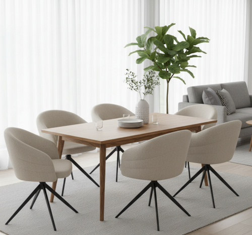 Krzesło obrotowe tapicerowane beżowe Blum