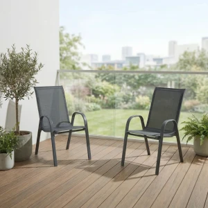 Zestaw krzeseł ogrodowych Flora grafitowe na taras