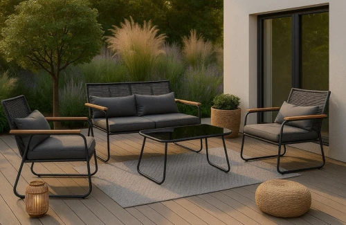 Nowoczesny zestaw mebli na taras Cubano grafit