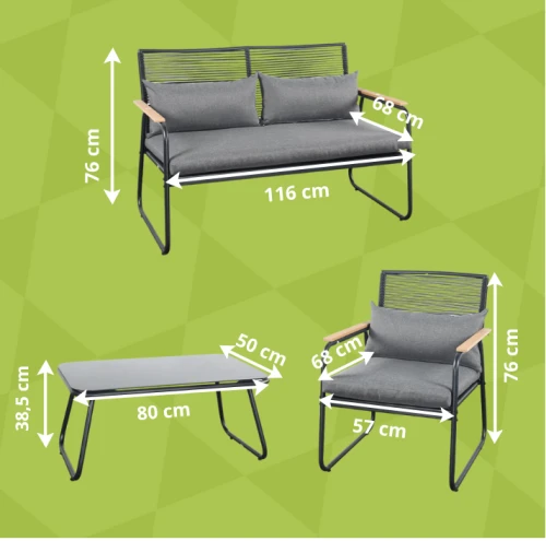 wymiary zestawu ogrodowego Cubano
