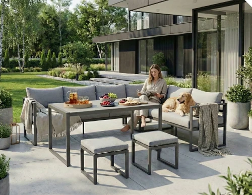 Zestaw mebli ogrodowych z metalu Vigo