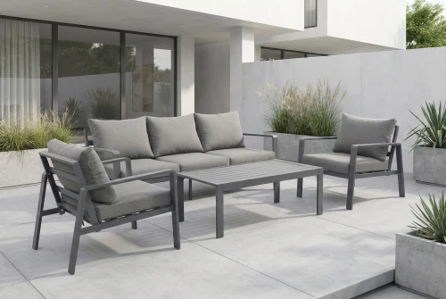 Zestaw mebli ogrodowych Aruba grafit aluminium