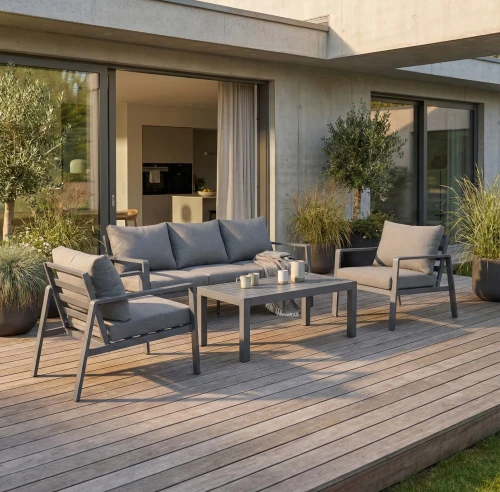 Zestaw mebli na taras Aruba aluminium grafit