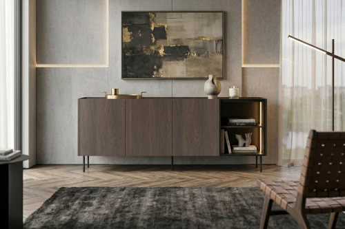 Elegancka Komoda 220 cm DUNARI podświetlenie LED dąb Dunin