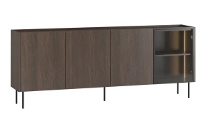 Komoda do salonu 220 cm DUNARI podświetlenie LED dąb Dunin