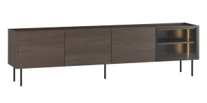 Szafka RTV DUNARI 220 cm podświetlana LED dąb Dunin