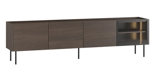 Szafka RTV DUNARI 220 cm podświetlana LED dąb Dunin