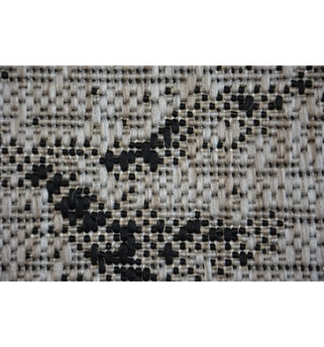 DYWAN SZNURKOWY SIZAL FLOORLUX 20491 KWIATY szary/czarny