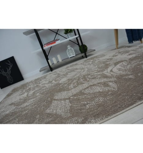 DYWAN SZNURKOWY SIZAL FLOORLUX 20491 KWIATY beżowy