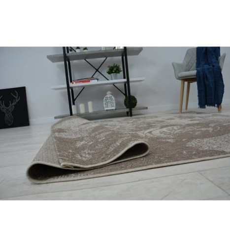 DYWAN SZNURKOWY SIZAL FLOORLUX 20491 KWIATY beżowy