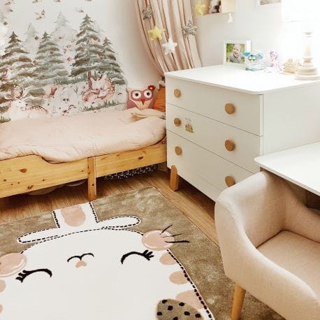 Dywan dla dziewczynki PETIT KITTY KOTEK szary